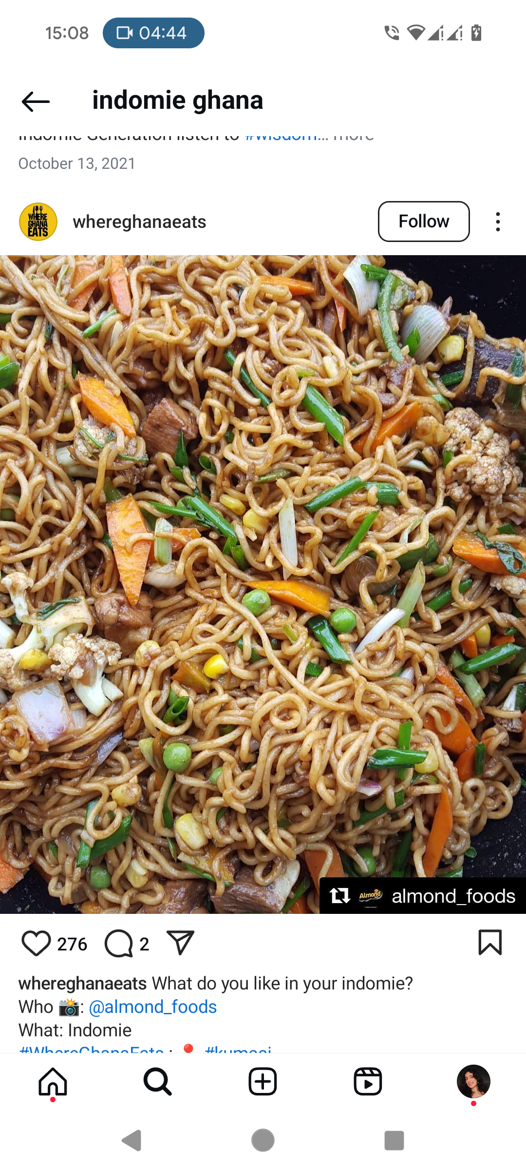 Indomie community post